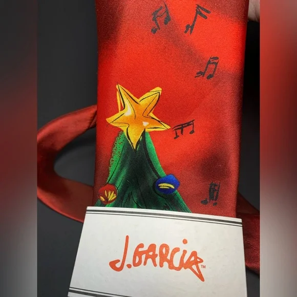 Jerry Garcia Merry Christmas 56 Collection NECKTIE TIE Silk Tree Santa Guitar - Picture 10 of 12